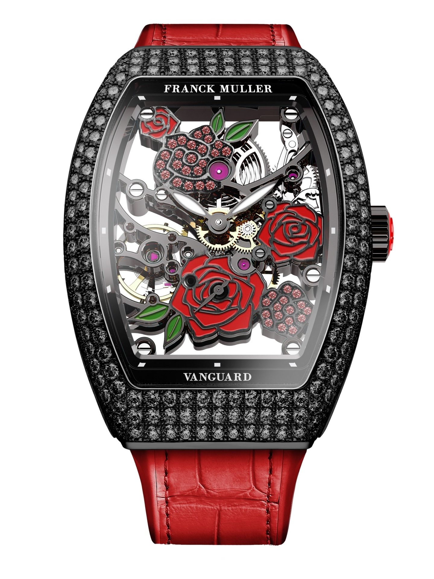 V32-rose-D BLACK RED